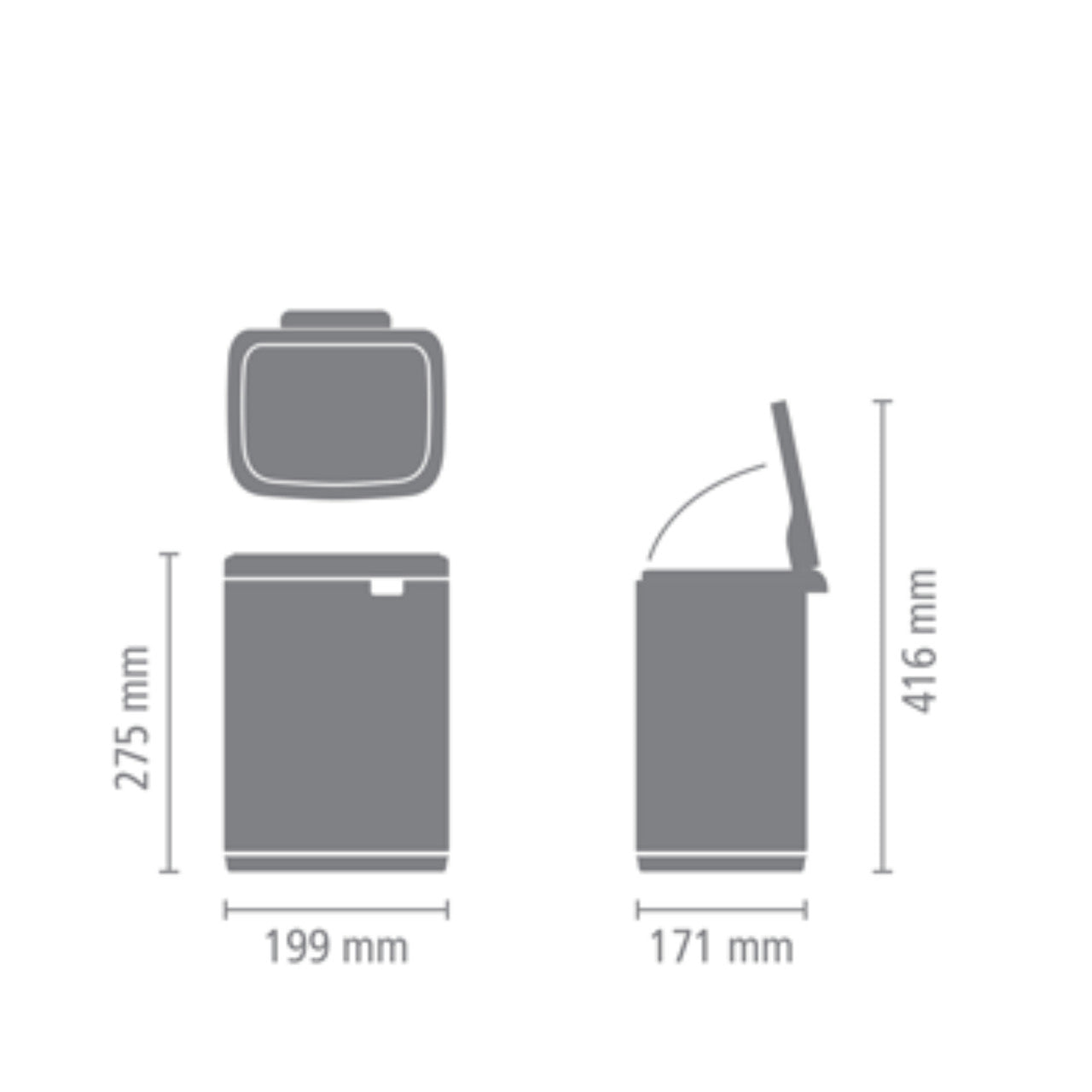 BRABANTIA BO WASTE BIN 4L MATT BLACK-222481 - Red Rhino