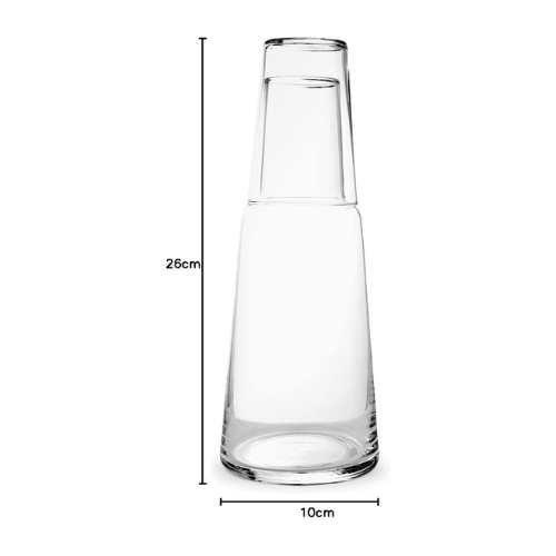 Bed Side Water Bottle and Glass Set - 3 Colors Clear | Blue | Green - Red Rhino