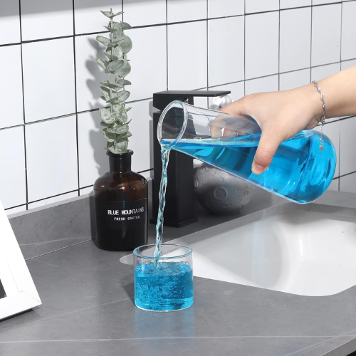 Bed Side Water Bottle and Glass Set - 3 Colors Clear | Blue | Green - Red Rhino