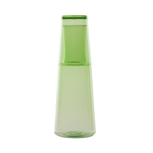 Bed Side Water Bottle and Glass Set - 3 Colors Clear | Blue | Green - Red Rhino
