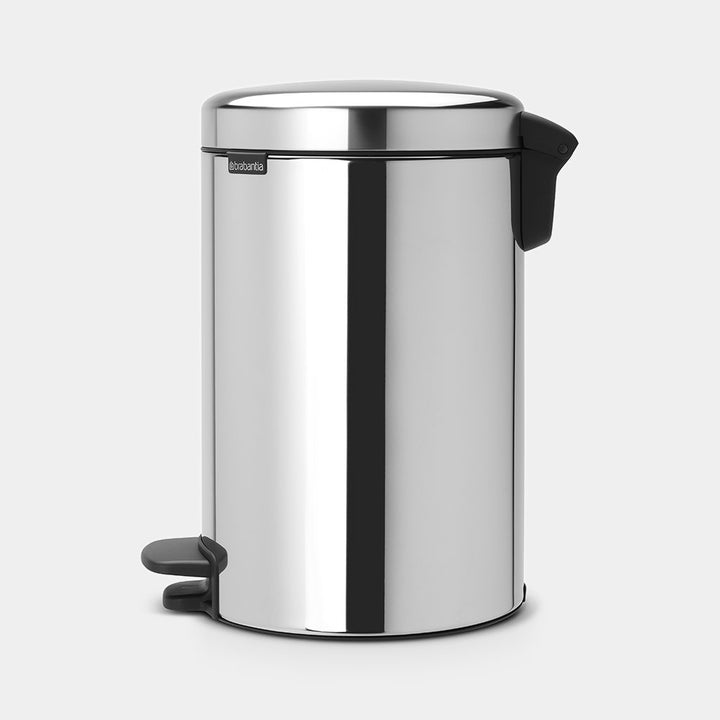 Newicon Pedal Bin 12L - Brilliant Steel - Red Rhino