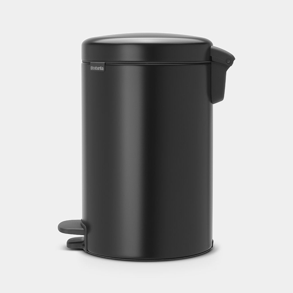 Newicon Pedal Bin 12L - Matt Black - Red Rhino