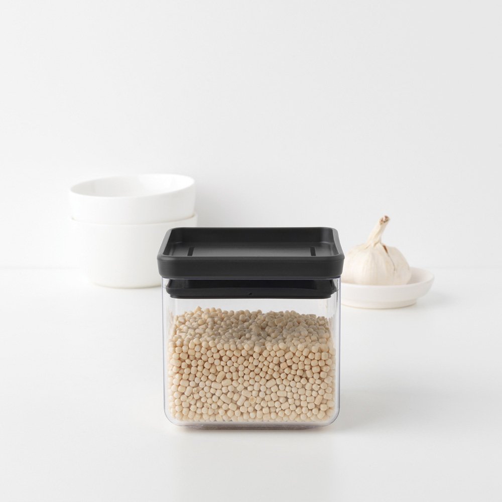 Brabantia Square canister 0.7 litre - Tasty Plus+ - Dark Grey - Red Rhino