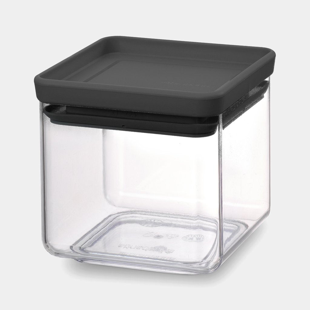 Brabantia Square canister 0.7 litre - Tasty Plus+ - Dark Grey - Red Rhino