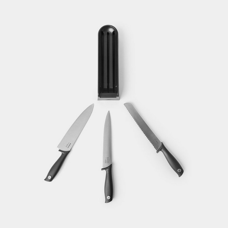 Drawer Knife Block Plus Knives TASTY+ - Dark Grey