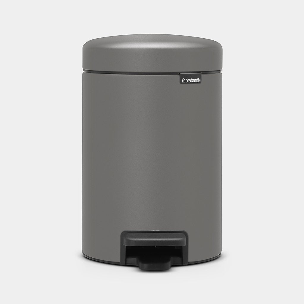 Newicon Pedal Bin 5L - Mineral Concrete Grey - Red Rhino