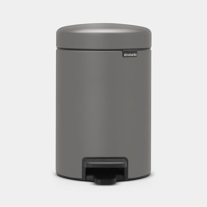 Newicon Pedal Bin 5L - Mineral Concrete Grey - Red Rhino