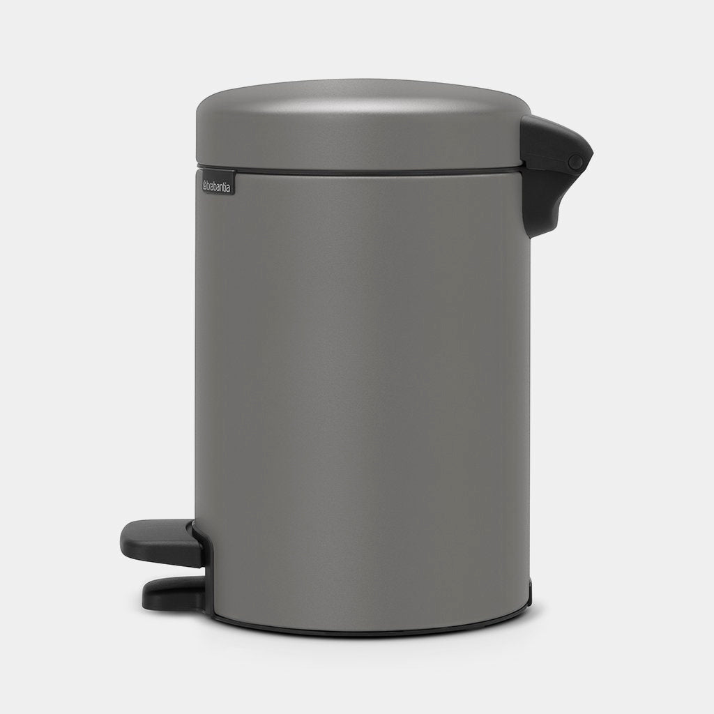 Newicon Pedal Bin 5L - Mineral Concrete Grey - Red Rhino