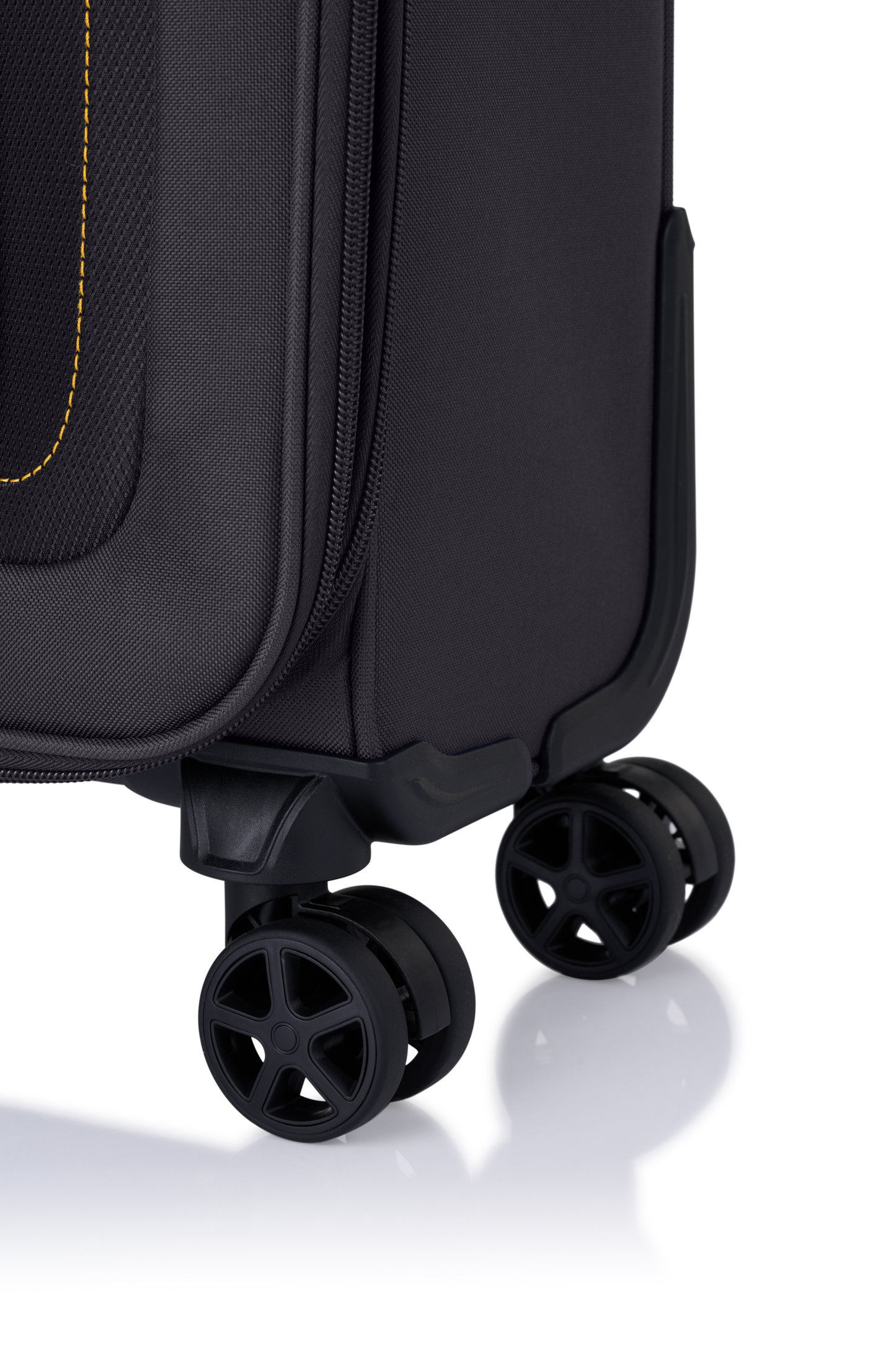 American Tourister Raya Grey softside suitcase double wheel detail
