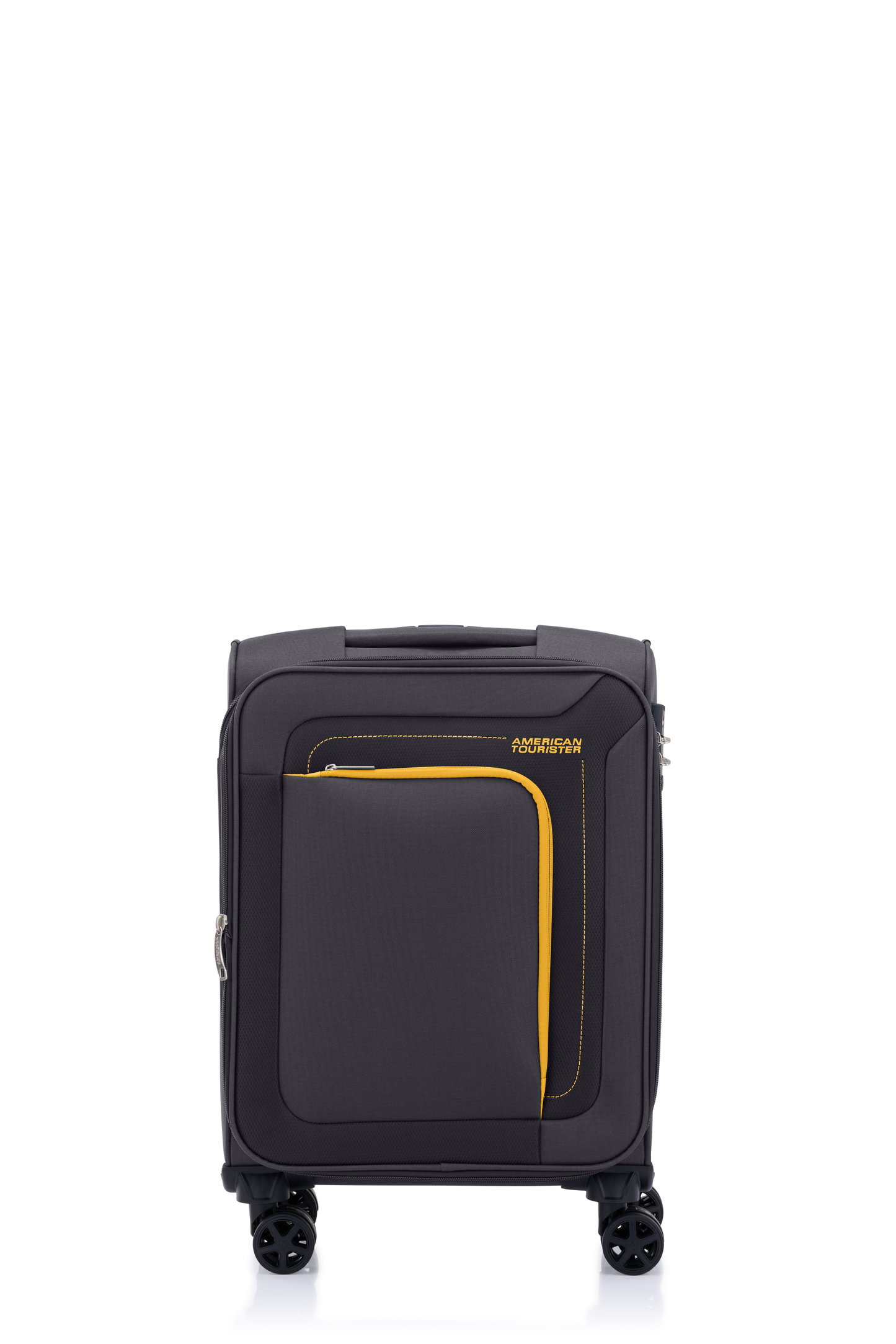 American Tourister Raya 55cm Grey cabin softside suitcase front view