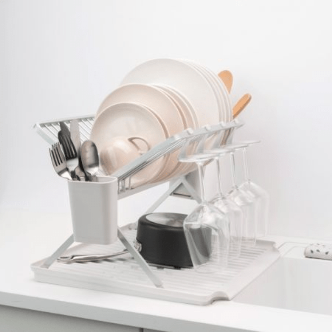 Brabantia Sink Side Foldable Dish Drying Rack Light Grey - Red Rhino