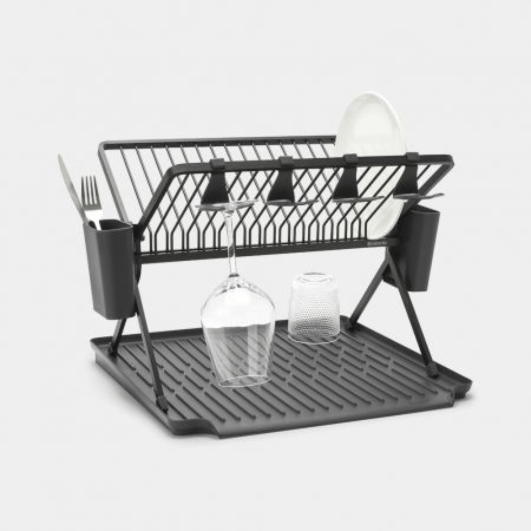 Brabantia Sink Side Foldable Dish Drying Rack Dark Grey - Red Rhino