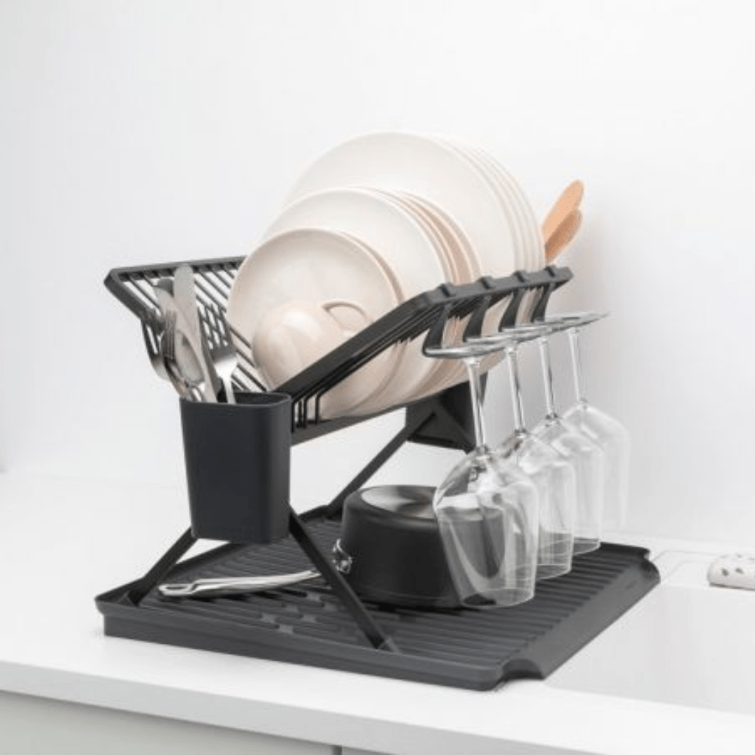 Brabantia Sink Side Foldable Dish Drying Rack Dark Grey - Red Rhino