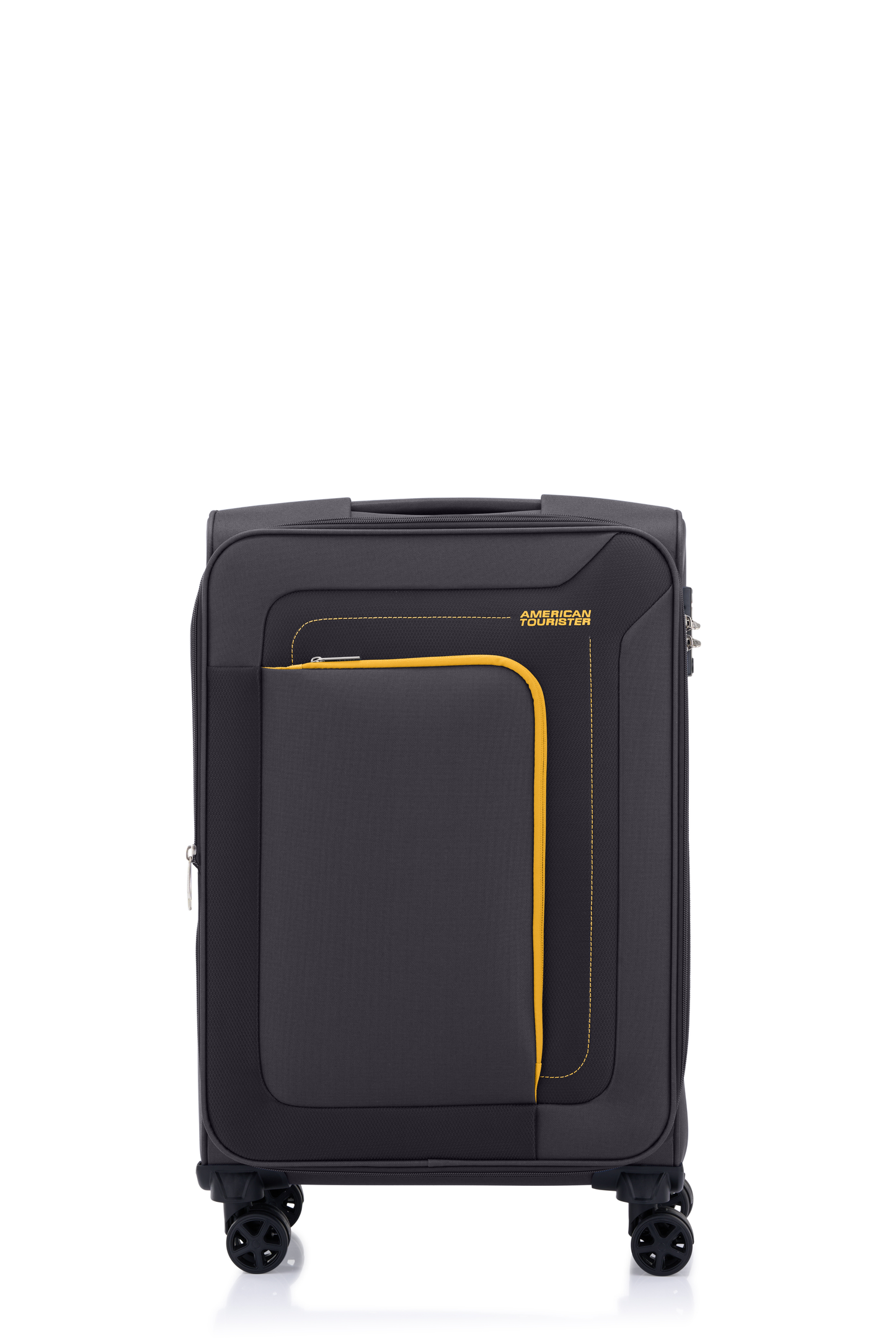 American Tourister Raya 67cm Grey medium softside suitcase front view