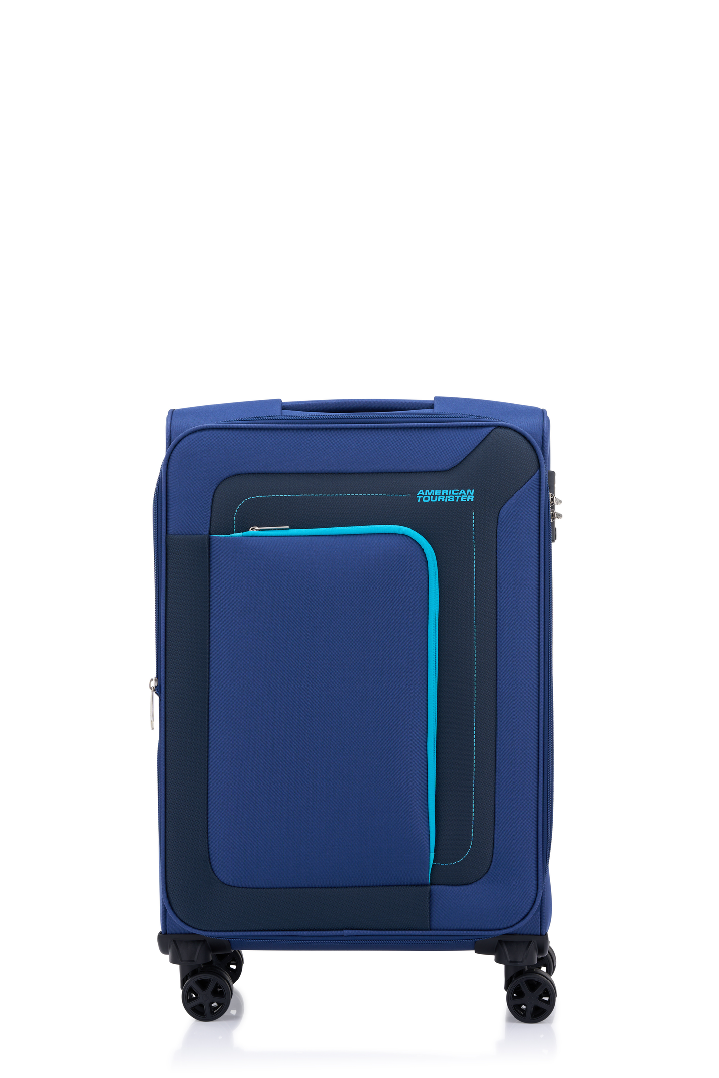 American Tourister Raya 67cm Blue medium softside suitcase front view