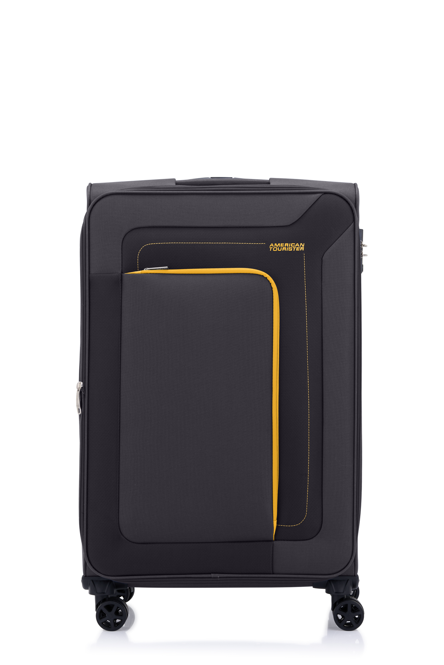 American Tourister Raya 79cm Grey large softside suitcase front view