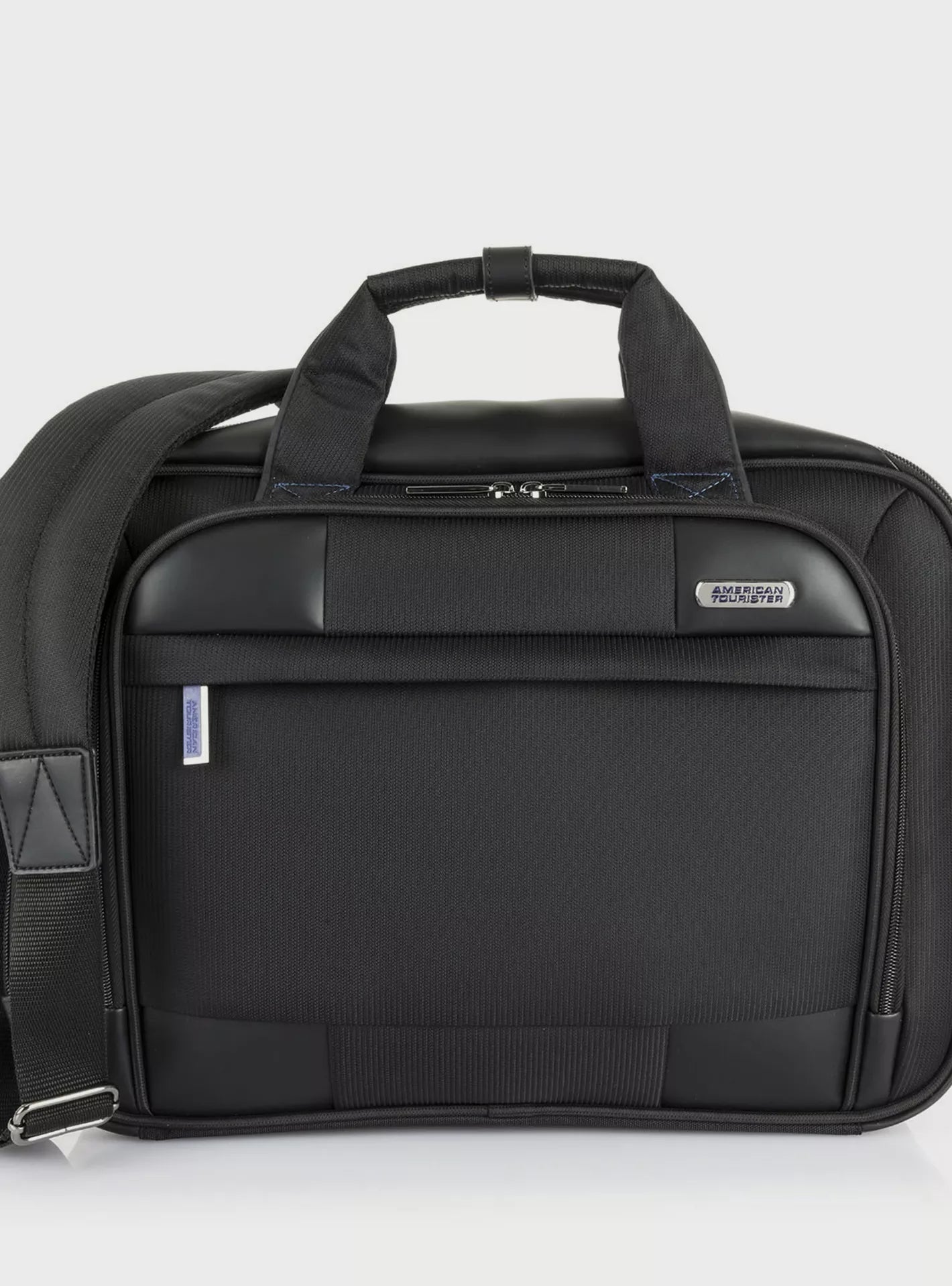 AMERICAN TOURISTER MERIT LAPTOP BRIEFCASE S AS BLACK/BLUE 5400520129055 - Red Rhino