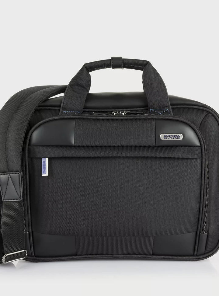 AMERICAN TOURISTER MERIT LAPTOP BRIEFCASE S AS BLACK/BLUE 5400520129055 - Red Rhino