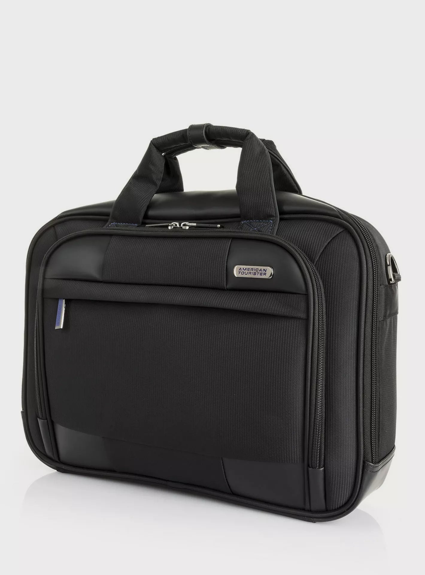 AMERICAN TOURISTER MERIT LAPTOP BRIEFCASE S AS BLACK/BLUE 5400520129055 - Red Rhino