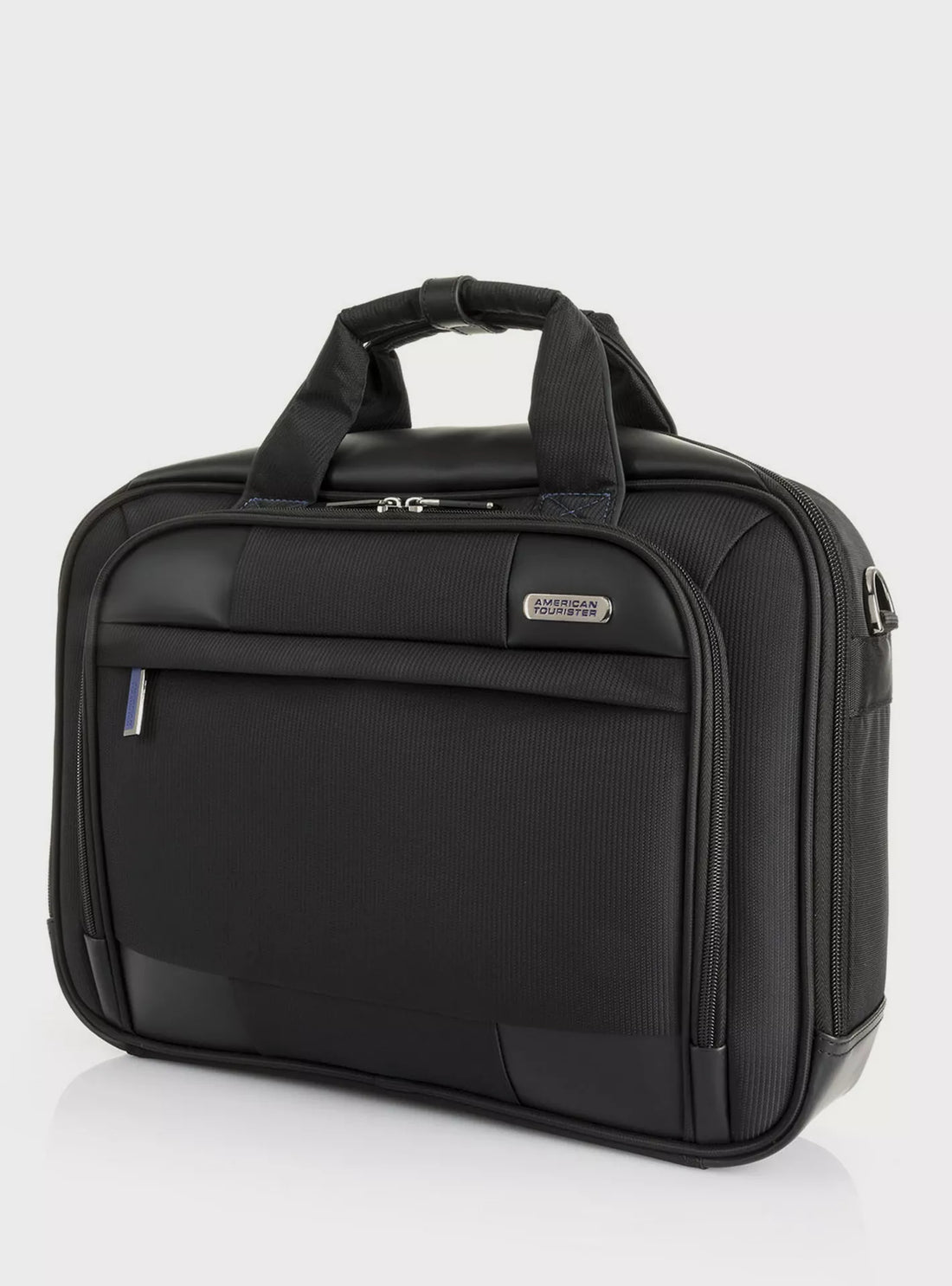 AMERICAN TOURISTER MERIT LAPTOP BRIEFCASE S AS BLACK/BLUE 5400520129055 - Red Rhino