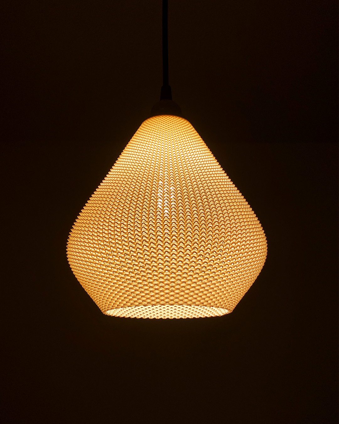 Print3D Africa AERO Pendant Lamp illuminated - Red Rhino Kenya