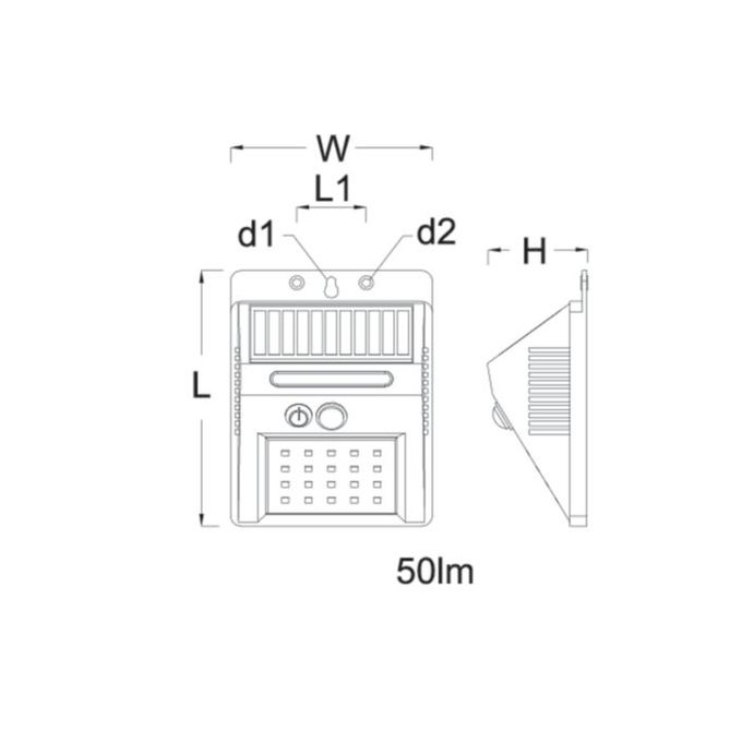 Philips LED Solar Wall Light 0.32W 50 Lumen 3.7V 0.8AH Battery Capacity
