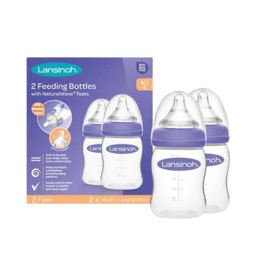 Lansinoh Twin Feeding Bottle With Natural Wave Teat SmallÂ®-160ml-75830 - Red Rhino