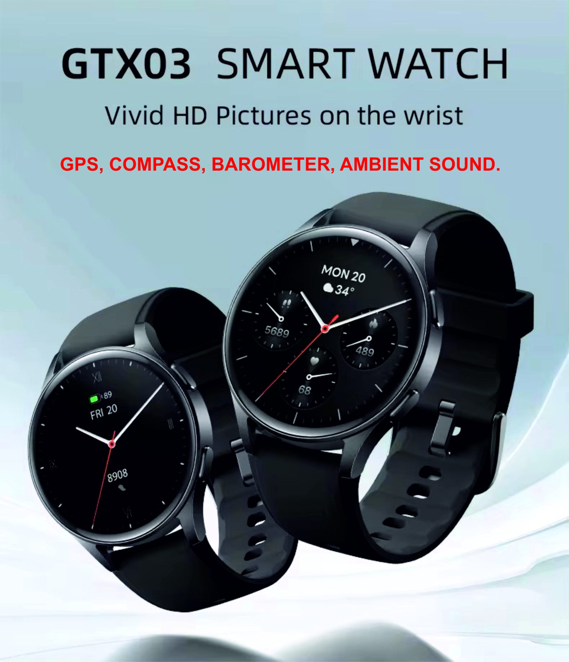 AceFit Ultra Smart Watch Black GTX03 - Red Rhino