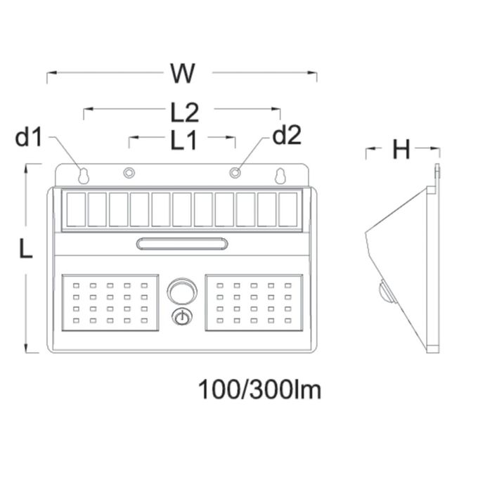 Philips LED Solar Wall Light 300 Lumen 3W 3.7V 2AH Battery Capacity