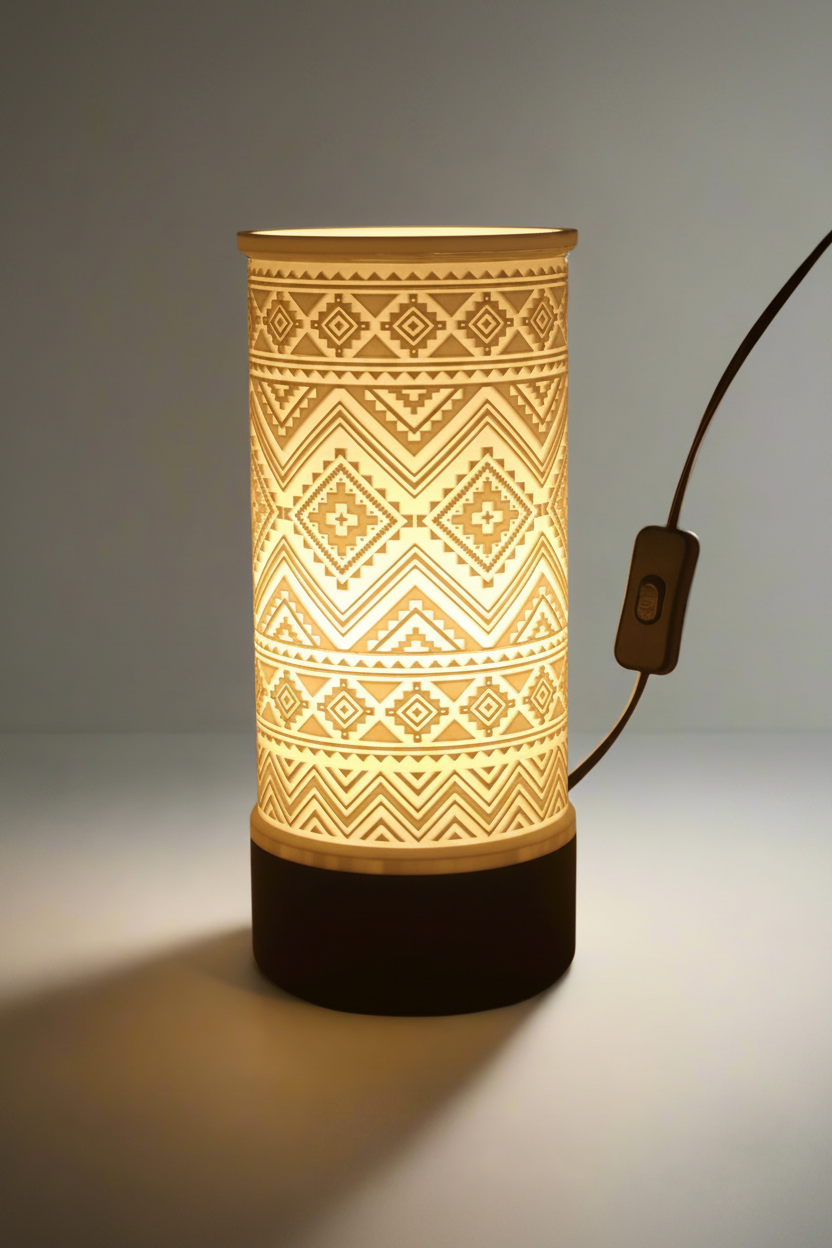 Print3D Africa Boho Radiance Table Lamp - Red Rhino Kenya