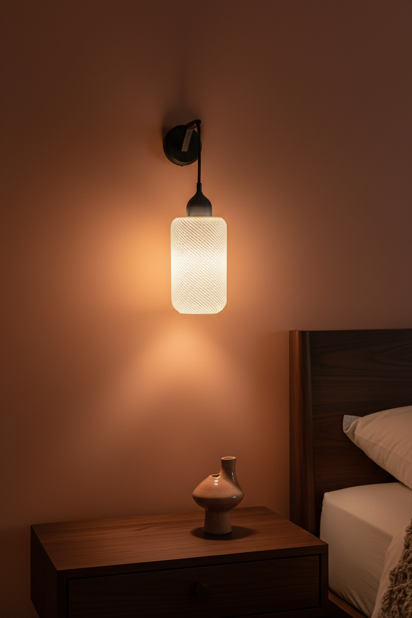 Print3D Africa EVE Wall Pendant bedside lifestyle - Red Rhino Kenya
