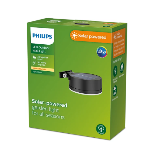Philips Outdoor Solar Vynce Wall Light 1.5 W Daylight IP44 Weatherproof