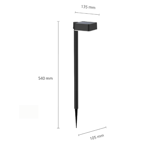 Philips Outdoor Solar Vynce Pedestal Light 1.5 W, Daylight Sensor, IP44 Weatherproof Square