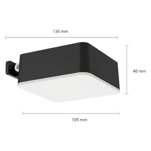 Philips Outdoor Solar Vynce Wall Light 1.5 W Daylight Sensor IP44 Weatherproof Black Square