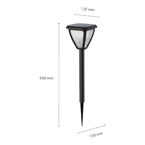 Philips Outdoor Solar Vapora Pedestal Light 1.5 W, Daylight SensorIP44 Weatherproof Black