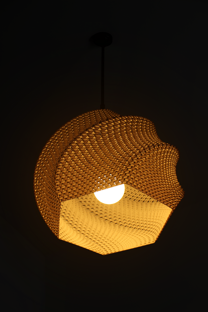 Print3D Africa SOFIA Pendant Lamp illuminated - Red Rhino Kenya