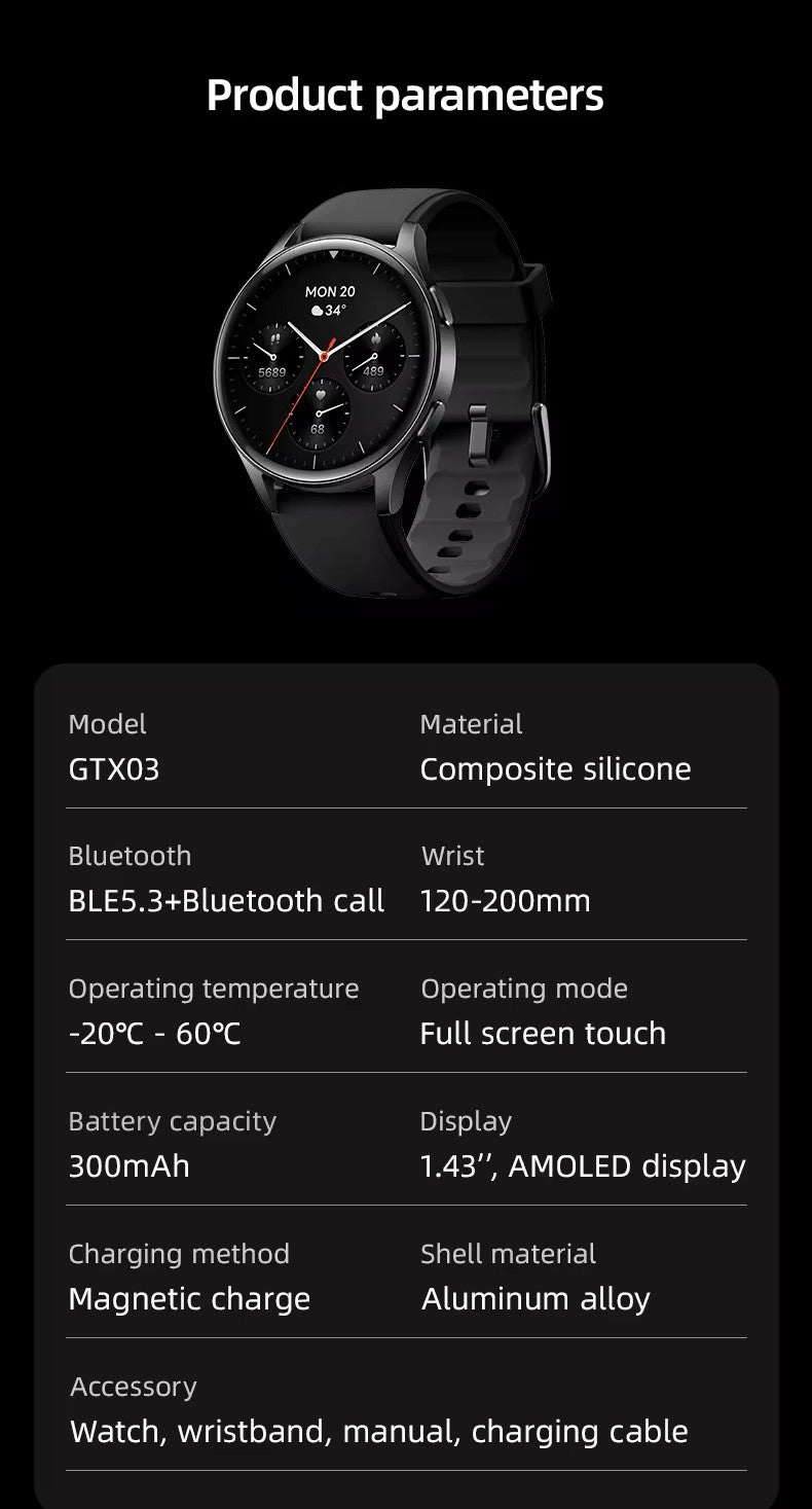 AceFit Ultra Smart Watch Black GTX03 - Red Rhino