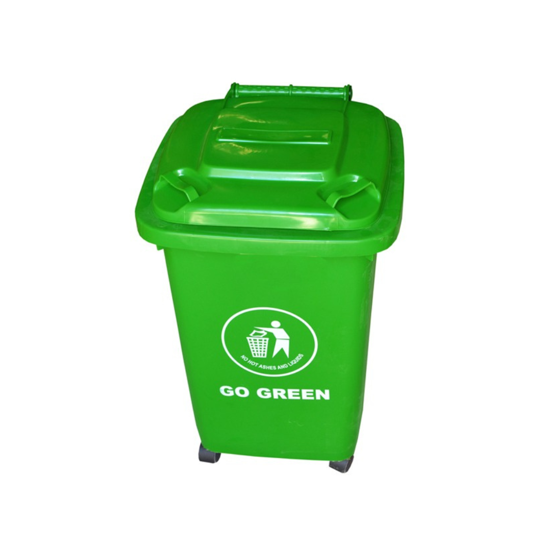 Plastic Trash Can 30L Waste Bin Heavy Duty with Wheels and Lid