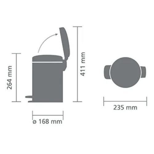 Pedal Bin NewIcon 3L - Passion Red