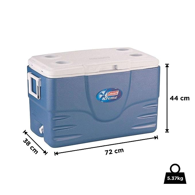 Coleman Foam Hard Cooler High Performance Insulated Cool Box, 52QT/49.2L Capacity, Keeps Cool For Up To 5 Days-PLW0075 - Red Rhino