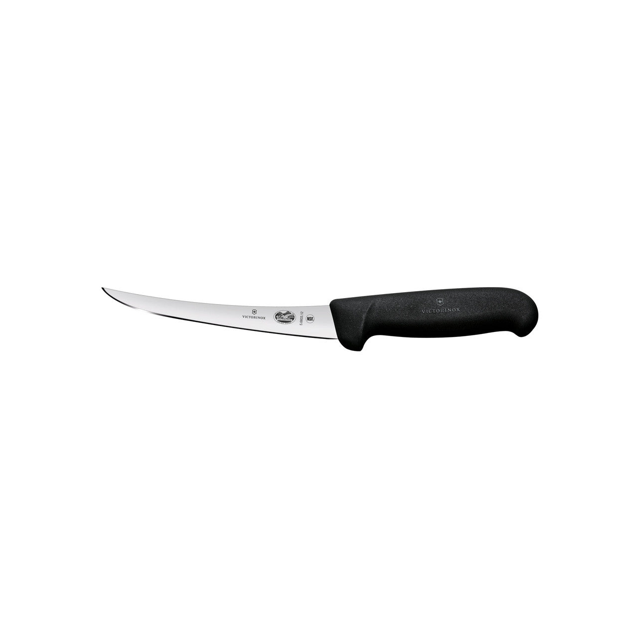 Victorinox Fibrox boning knife 5.6603.12 curved narrow blade side view