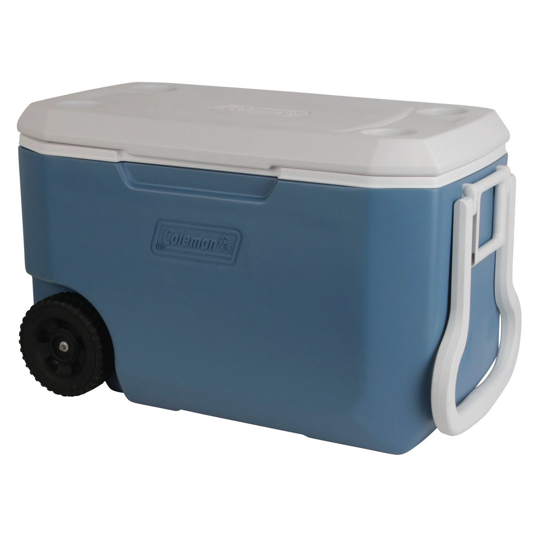 Coleman Foam Hard Cooler High Performance Insulated Cool Box, 62Qt/58ltr Capacity, With Handle and Wheels Blue ,Keeps Cool For Up To 4Days - Red Rhino