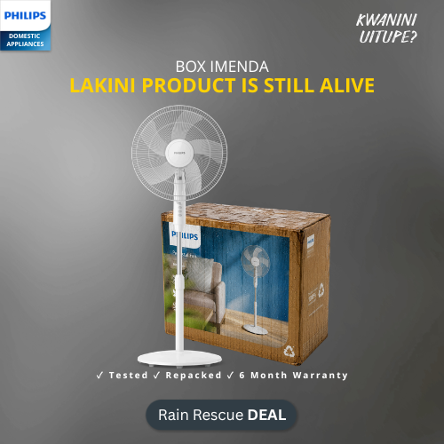 Rain Rescue Edition (Tested & Repacked) - Philips Series 600 Pedestal Fan ACP620/00WT White 3250m³/h | Buy in Kenya | Red Rhino