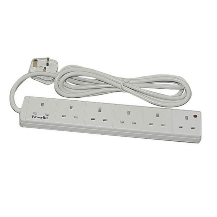 Powerlight 6 way Unswitched Extension Socket