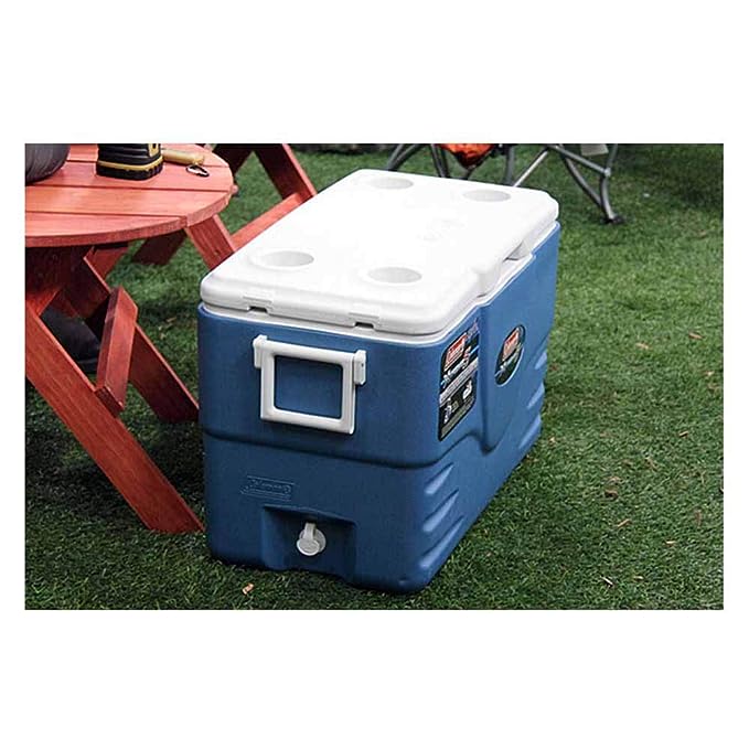 Coleman Foam Hard Cooler High Performance Insulated Cool Box, 52QT/49.2L Capacity, Keeps Cool For Up To 5 Days-PLW0075 - Red Rhino