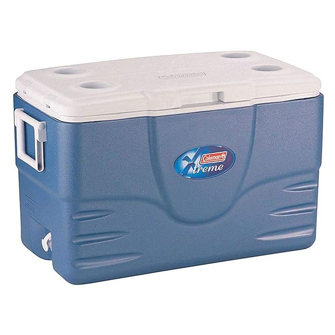 Coleman Foam Hard Cooler High Performance Insulated Cool Box, 52QT/49.2L Capacity, Keeps Cool For Up To 5 Days-PLW0075 - Red Rhino