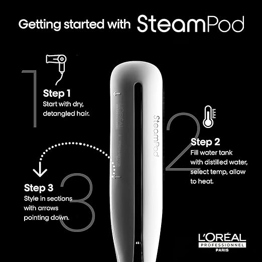 L'Oréal professionnel Steampod 3.0 Steam Powered Flat Iron & Hair Straightener & Styling Tool