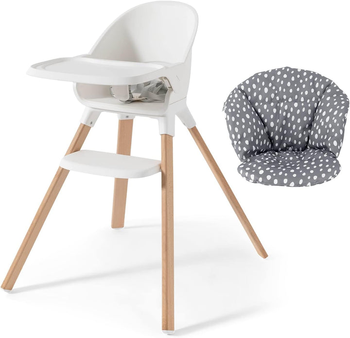 Twistshake highchair white, front view