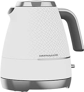 BEKO Cosmopolis Dome Kettle WKM8307CR, Retro White Chrome Design,1.7 L Capacity 3000 W - Red Rhino