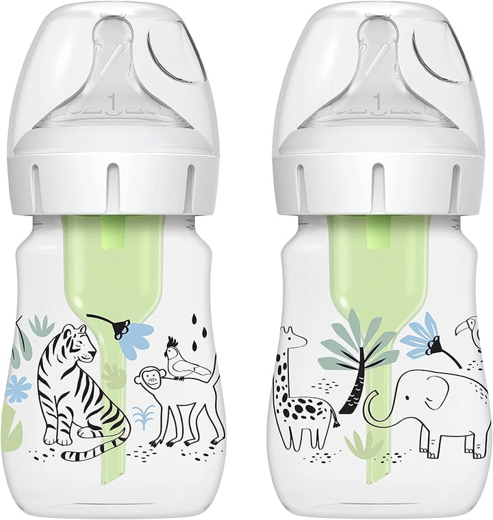 Dr. Brown's Natural FlowÂ® Anti-Colic Options+â¢ Designer Edition Jungle Decorations Wide Mouth-150ml-WB52014 - Red Rhino